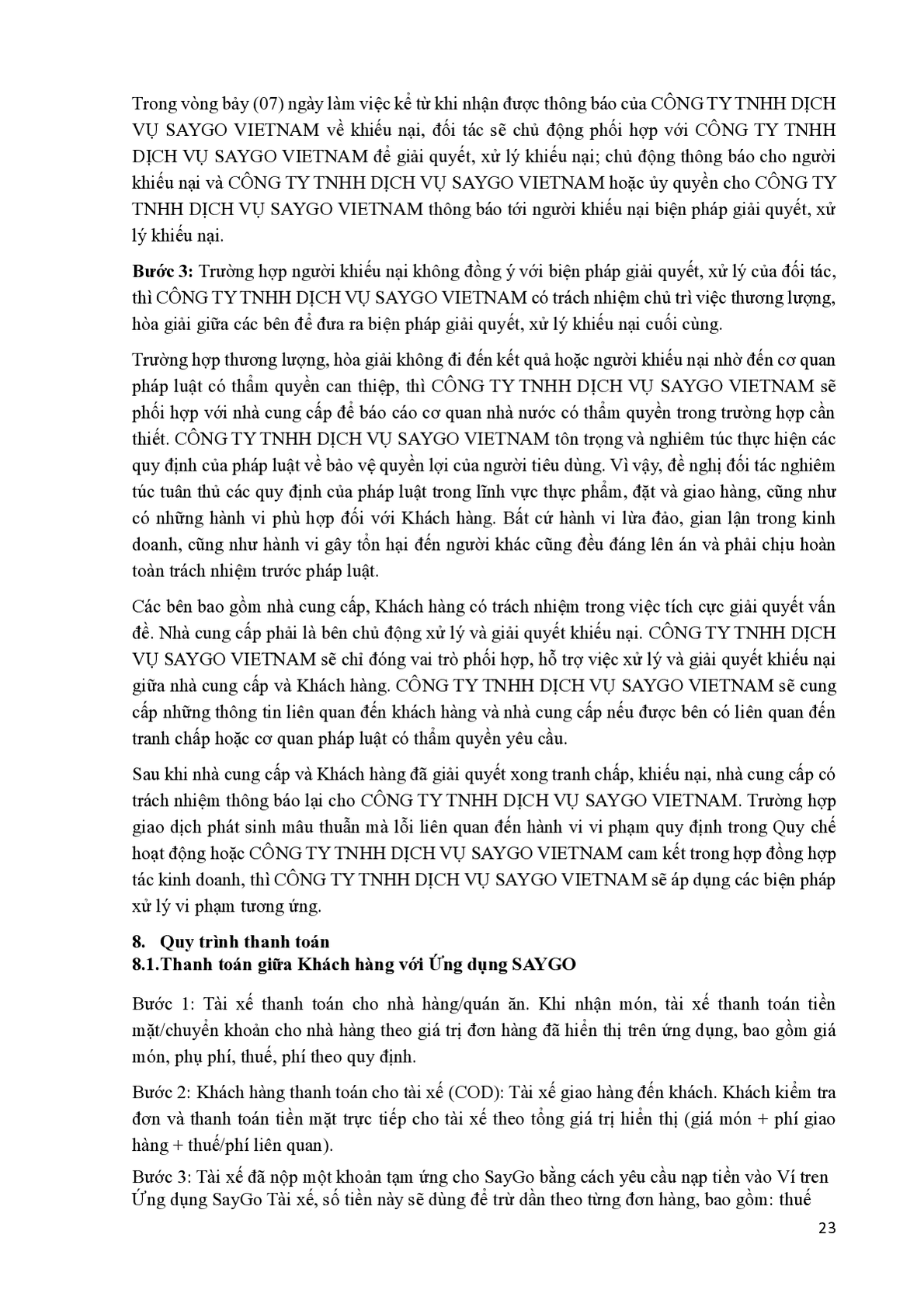 Quy chế hoạt động SAYGO - Trang 23