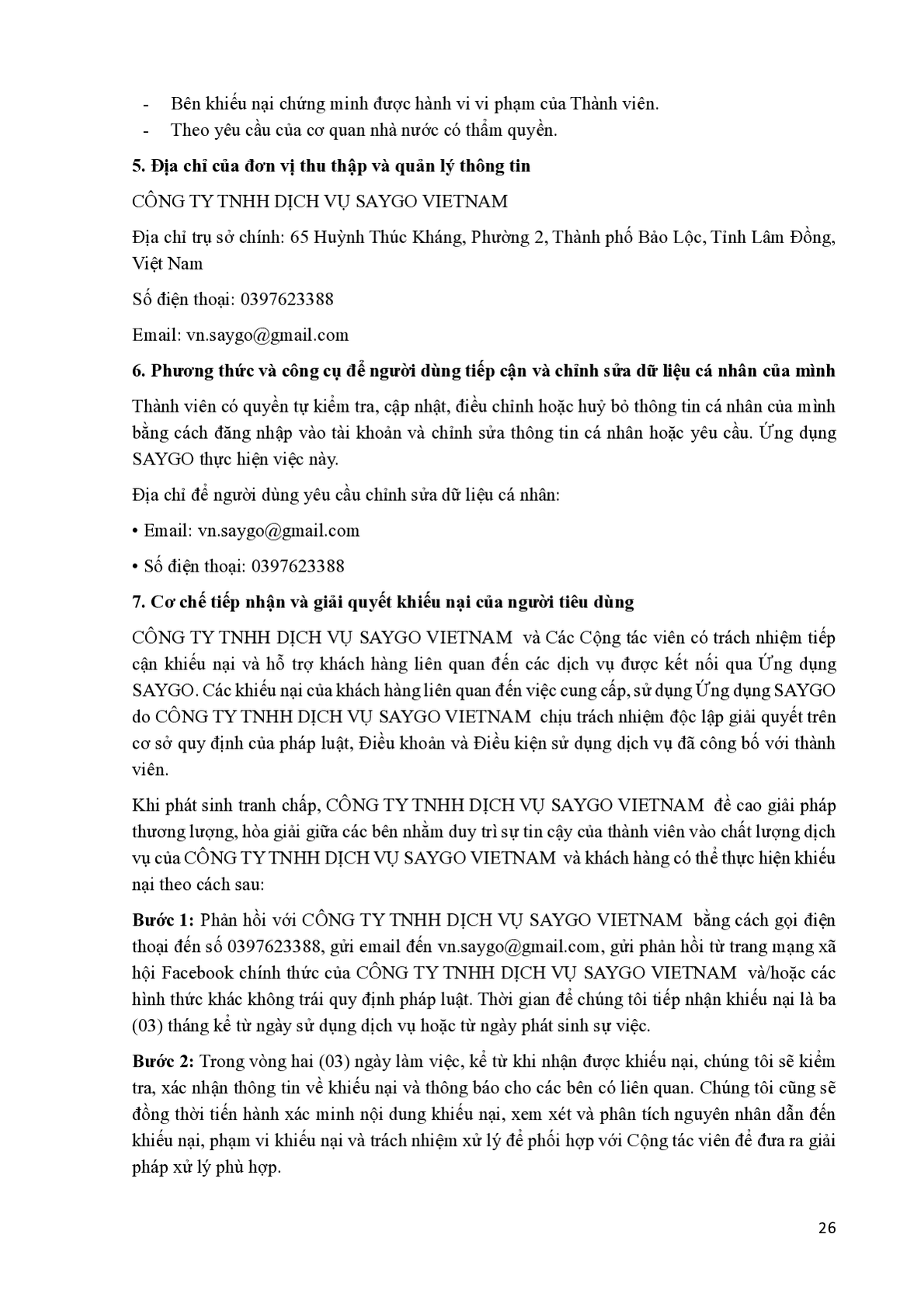 Quy chế hoạt động SAYGO - Trang 26