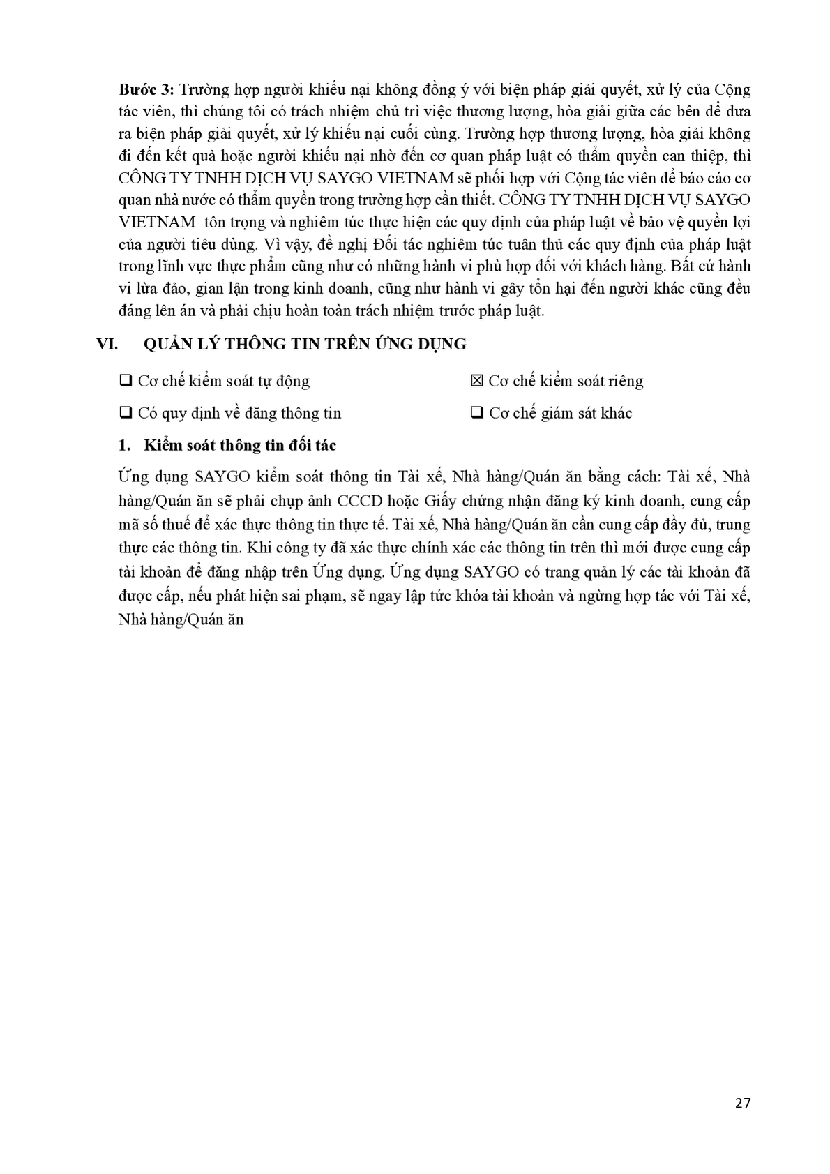 Quy chế hoạt động SAYGO - Trang 27